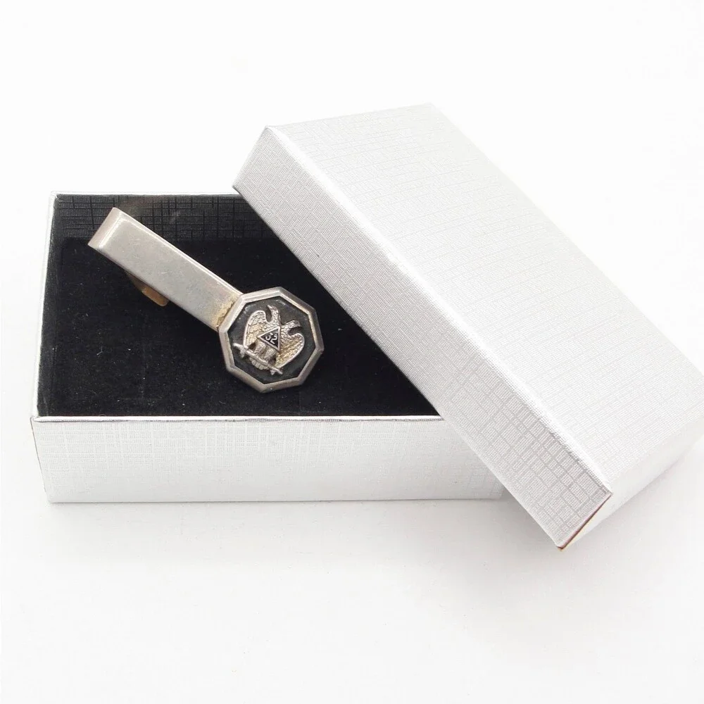 Vintage Masonic Scottish Rite 32 Degree Double Headed Eagle Tie Clip Bar US